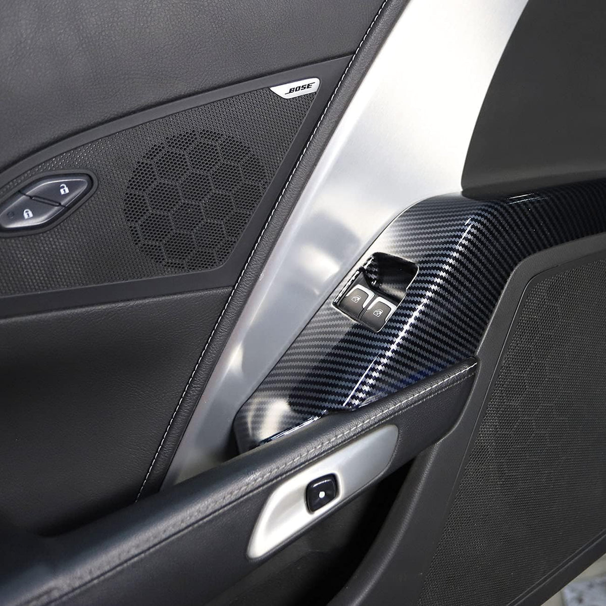 Carbon Fiber Window Lift Trim Switch Panel Decorations E502