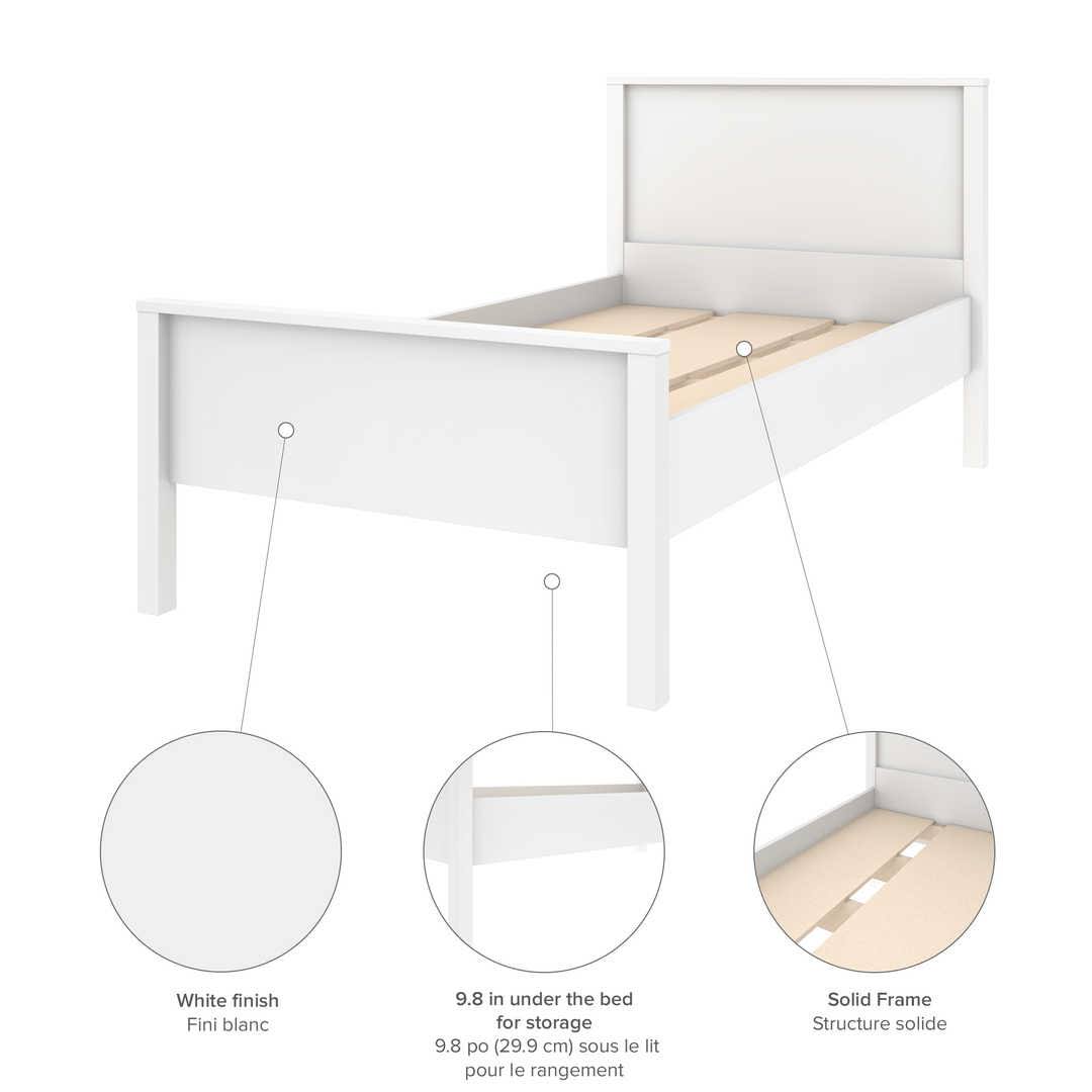 White Twin Platform Bed J353304
