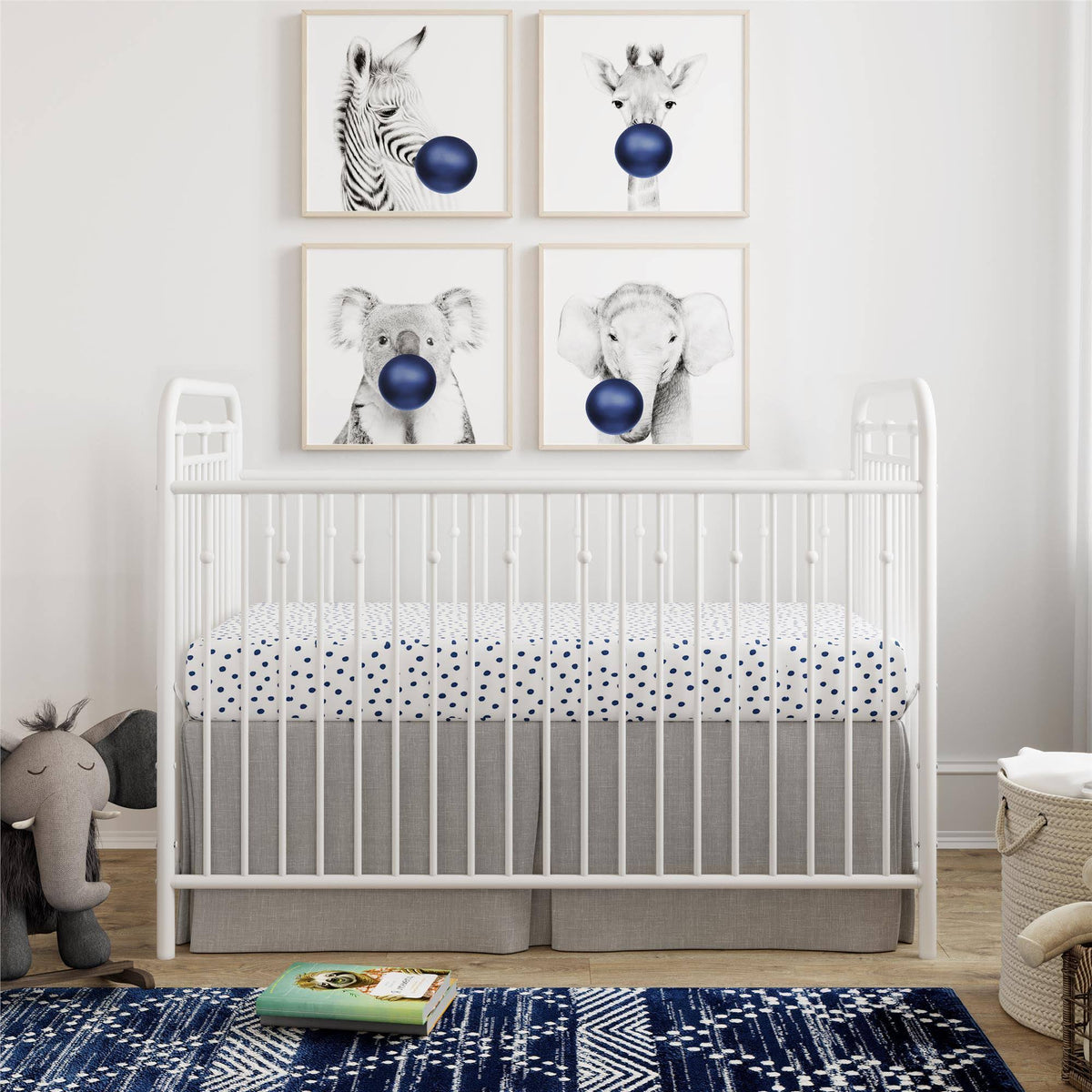White Metal Crib K3626