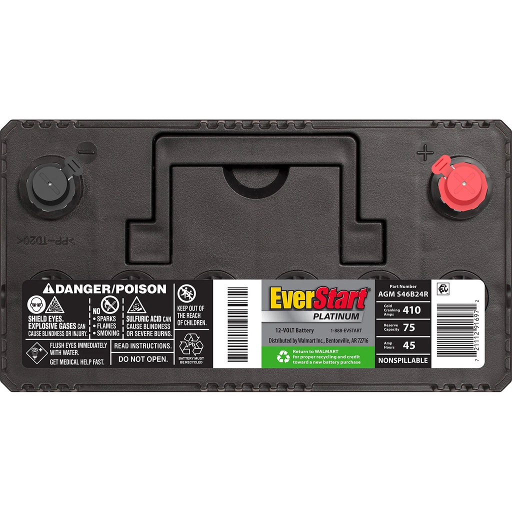AGM Automotive Battery Group Size S46B24R 12 Volt 410 CCA J414644