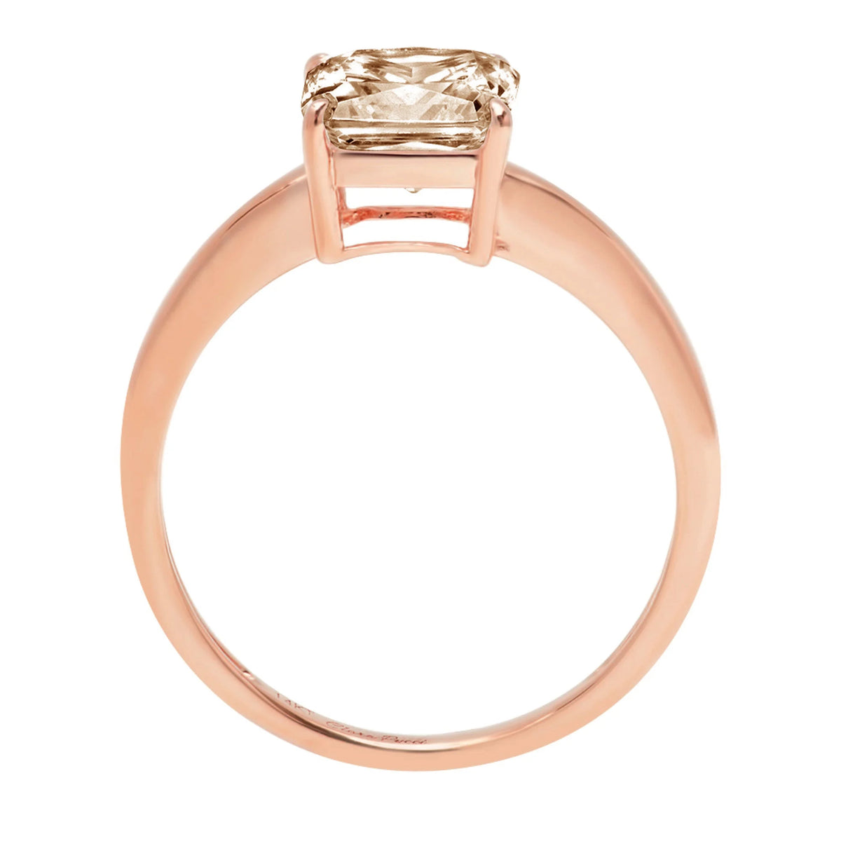 18k Rose Gold Simulated Diamond Engagement Ring V99945