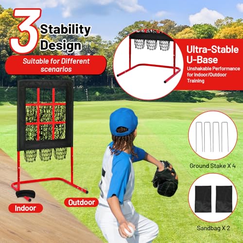 9 Hole Baseball Pitching Net with Strike Zone G4248