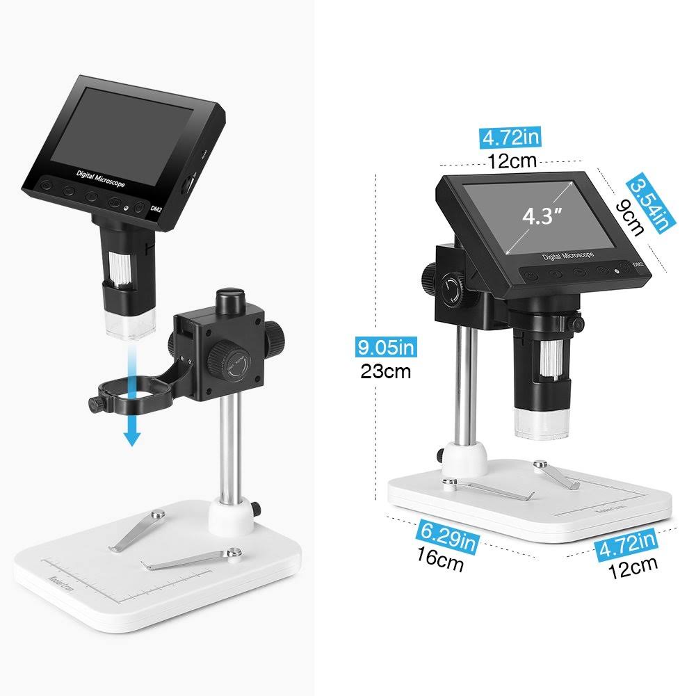 4.3 inch Full Color LCD Digital USB Microscope with 10x-600x Magnification L6202