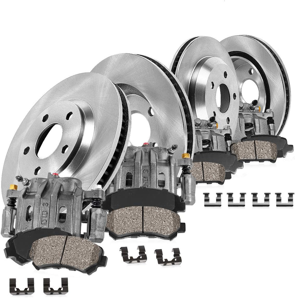 4 Calipers 4 Rotors 8 Ceramic Pads Kit X971