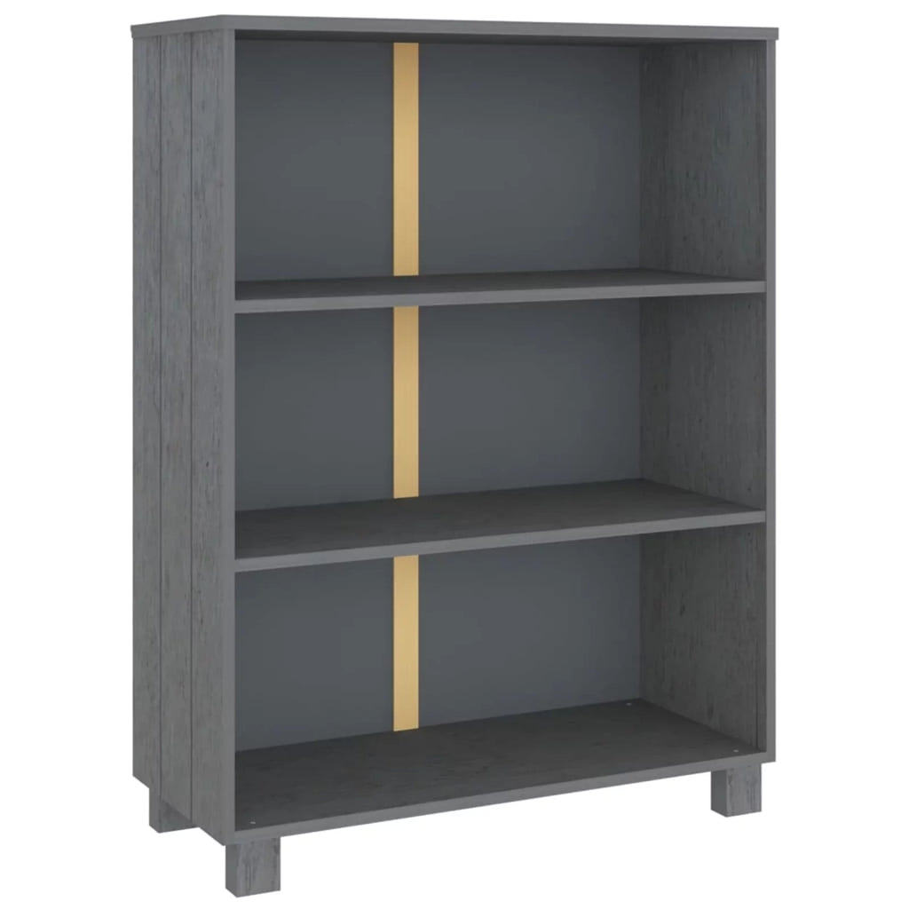 Dark Gray Solid Wood Pine Book Cabinet F45851