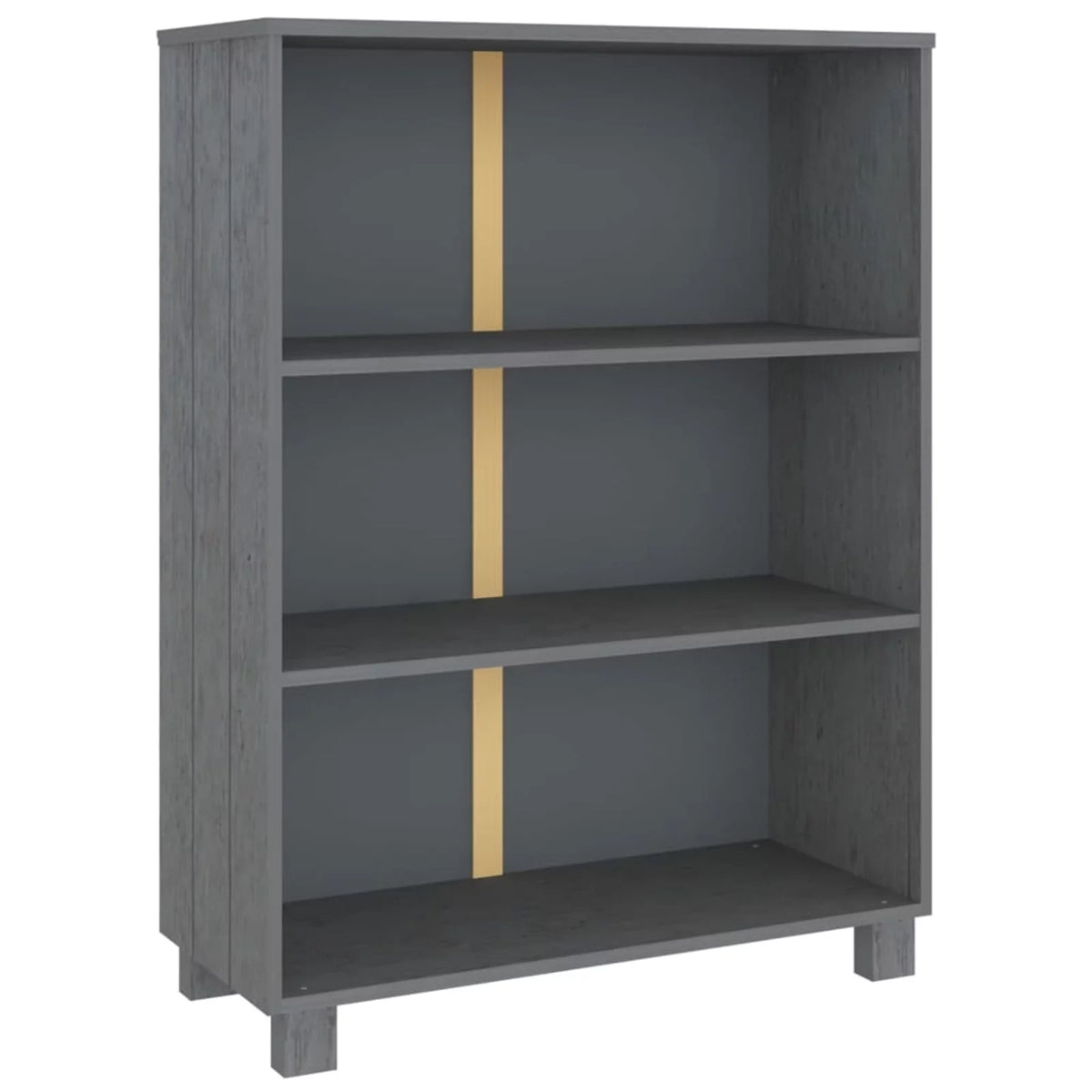 Dark Gray Solid Wood Pine Book Cabinet F45851
