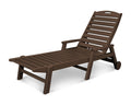 Nautical Mahogany Stackable Wheeled Chaise with Arms I899514