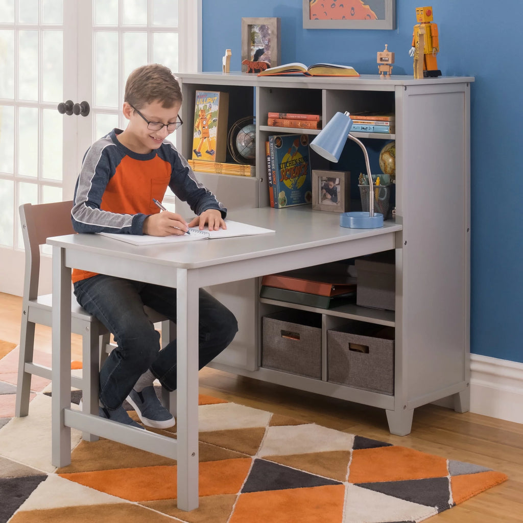 Gray Kids Desk and Chair with Storage Z253471