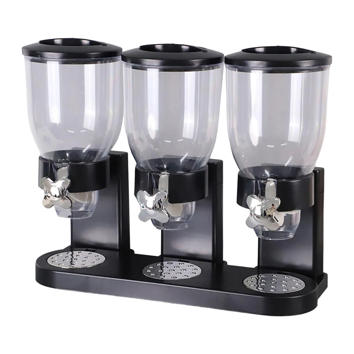 Triple Canister Cereal Dispenser Dry Food Storage D458