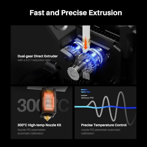 FDM 3D Printer with Auto Bed Leveling, Dual-Gear Direct Extruder, Dual Lead Screw Drive, Removable Capacitive Screen, 8.85x8.85x11in Large Printing Size P931