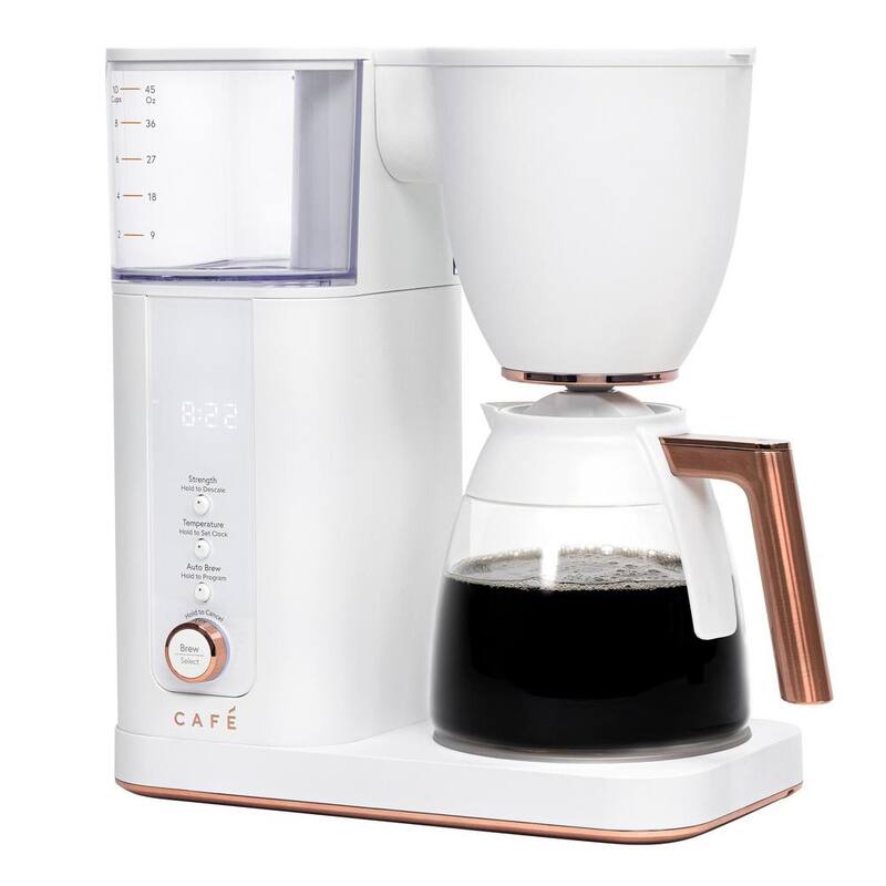 Matte White 10 Cup Drip Coffee Maker with Glass Carafe W897