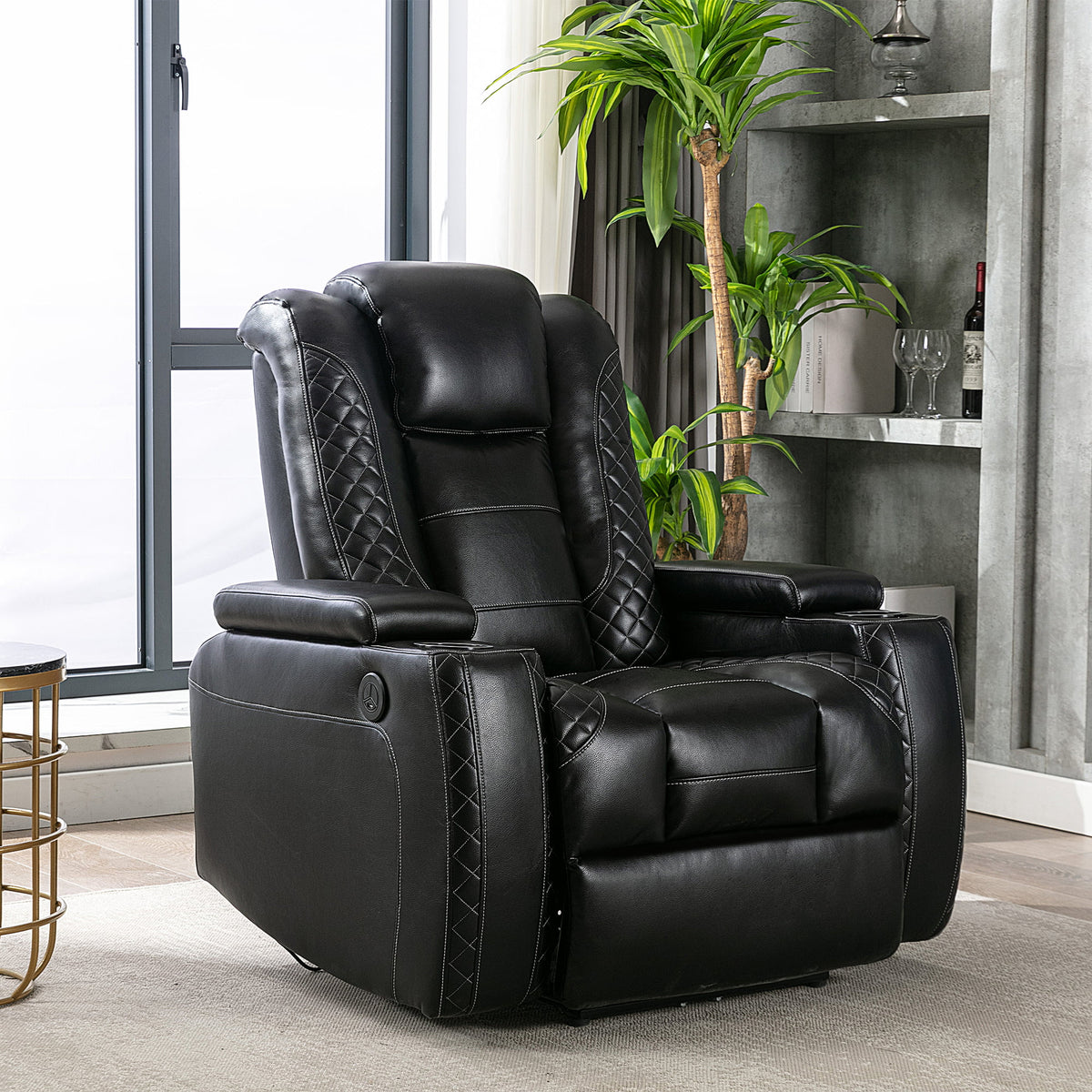 Power Recliner Chair with USB Ports and Cup Holders R12340