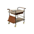 Serving Cart, Natural, Gold & Black Finish H2946