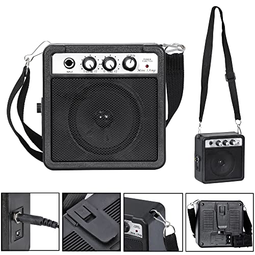 30 Inch Solid Wood Body Black Electric Guitar Starter Kit with 5W Amplifier V86972