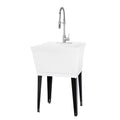 White 19 Gallon Thermoplastic Utility Sink Set with Stainless Steel Faucet K7276
