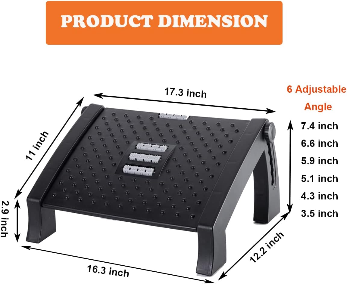 Adjustable Height Foot Rest with Massage Surface S83677