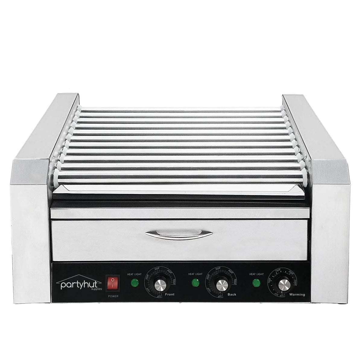Commercial 11 Roller and 30 Hotdog Machine with Bun Warming Drawer K85616