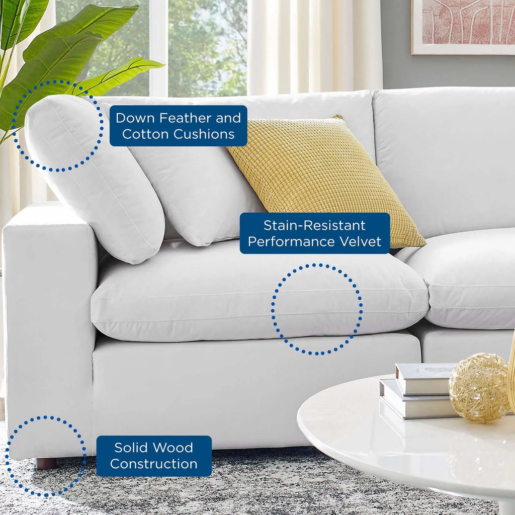 White Velvet Sectional Sofa Set Q403