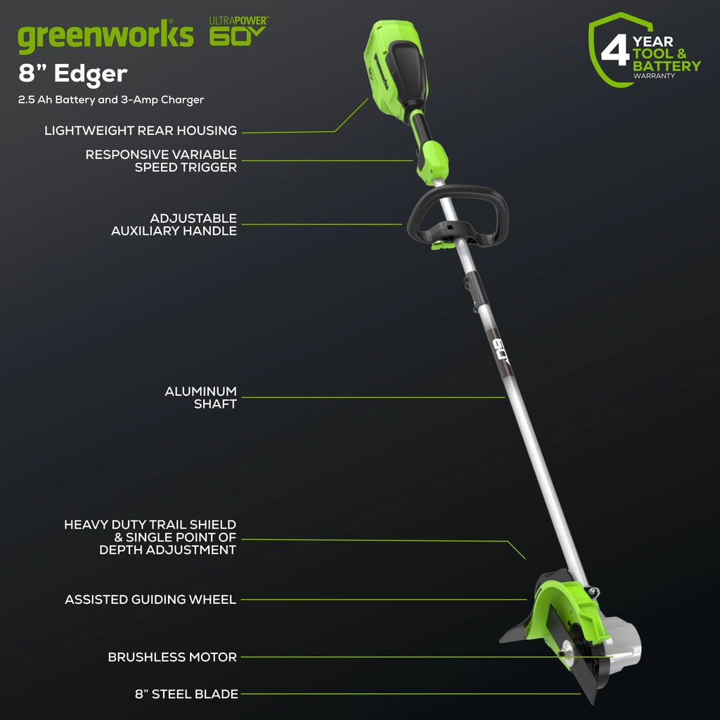 60V 8 Edger with 2.5 Ah Battery & Charger G852196