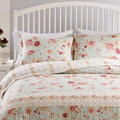Blue Oversized Queen 3 Piece Cotton Quilt Set A834