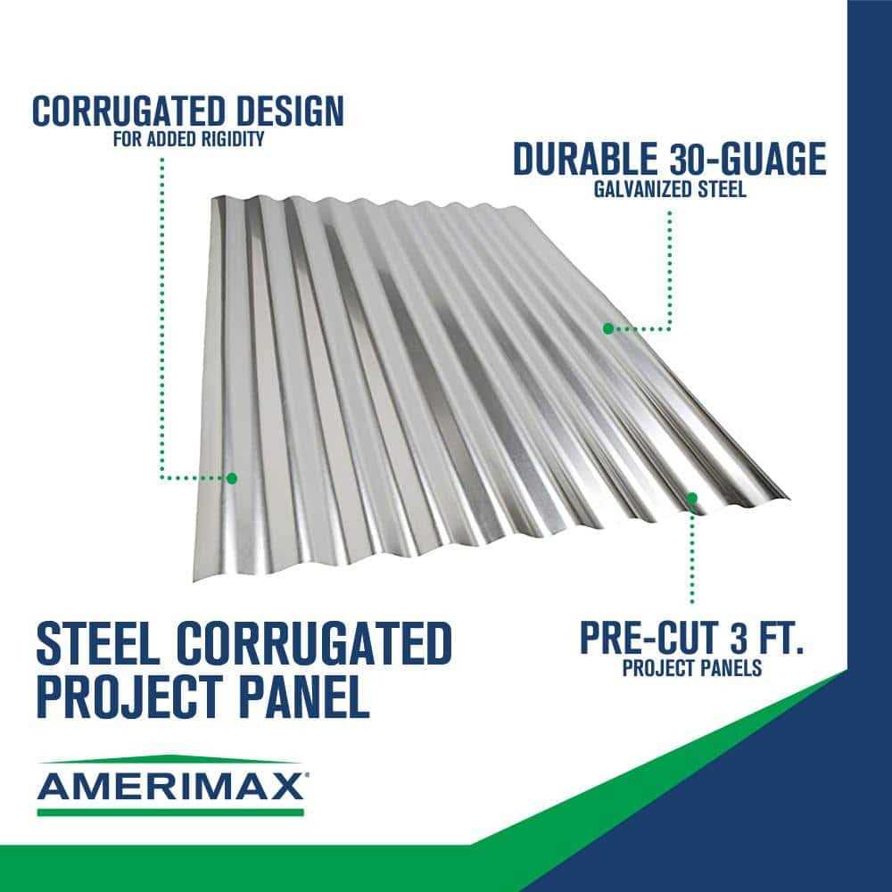 3 ft. Galvanized Steel Corrugated Project Panel P57171