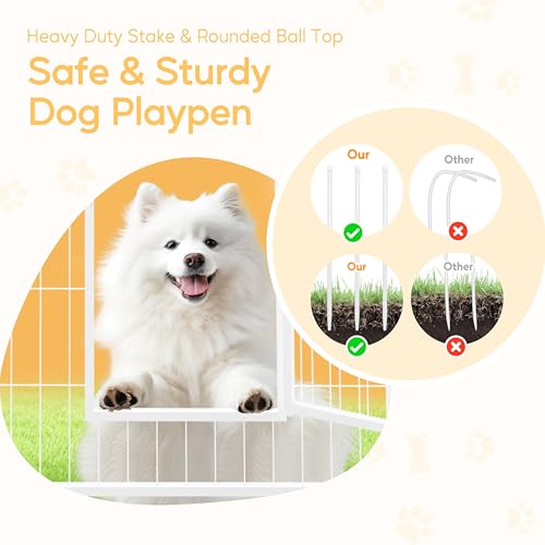 32 Inch 8 Panels Heavy Duty Metal Dog Playpen T57154