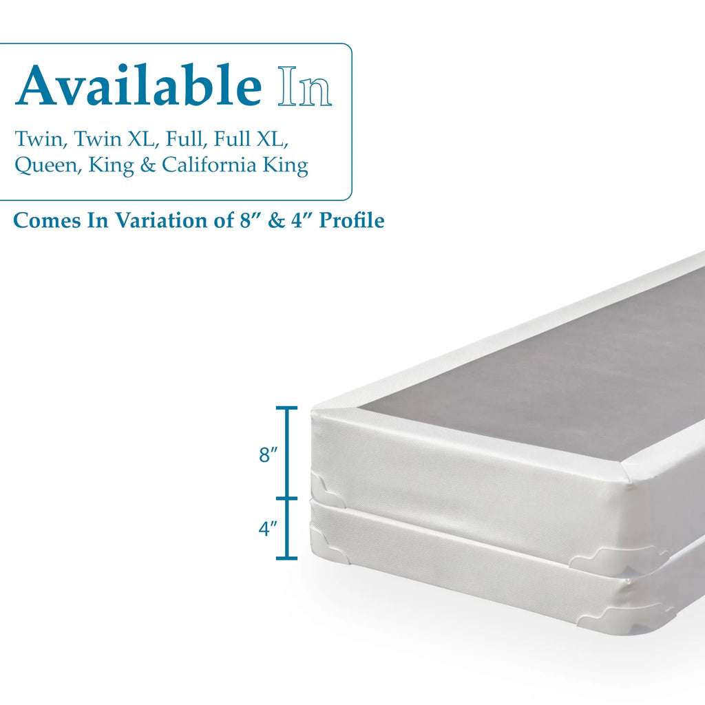 4" Split Fully Assembled Wood Box Spring, Queen, White L626988