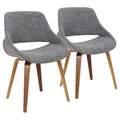 Grey Polyester Foam Chair Set of 2 P538