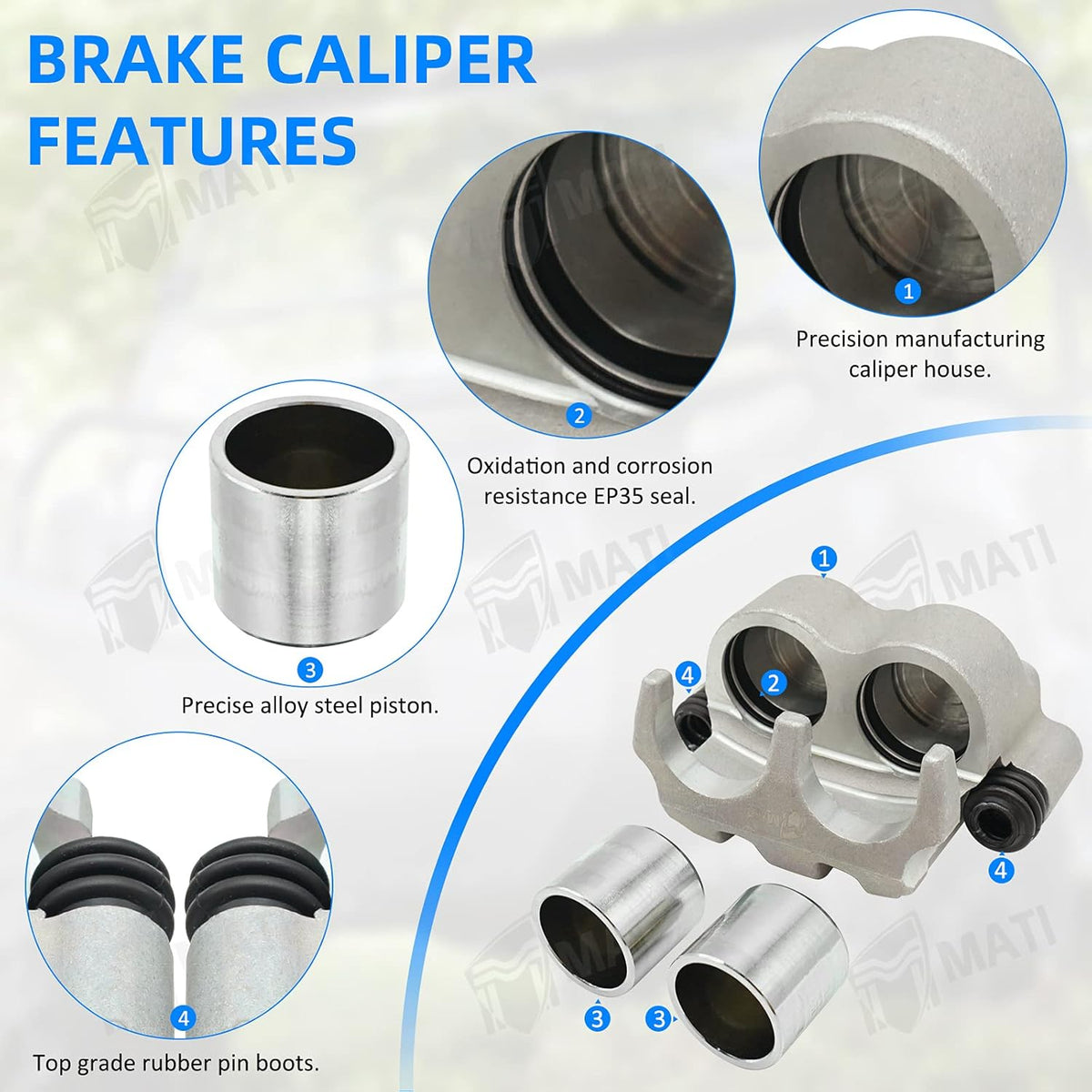 Front Left Right Brake Caliper Set with Pads Pack of 2 I9244
