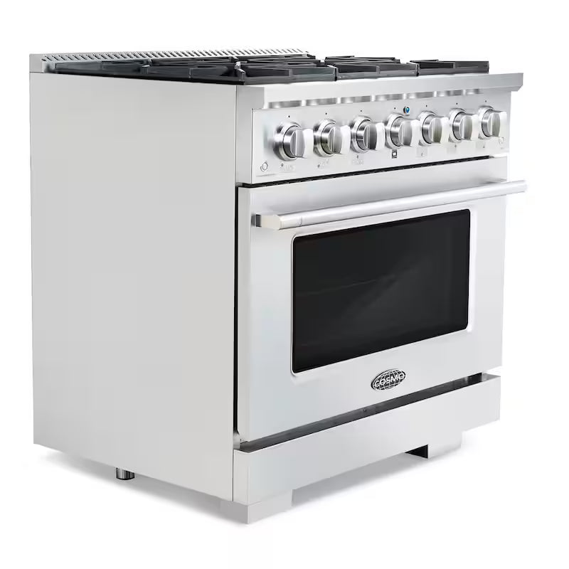 36 in. Gas Range with 6 Burners and Cast Iron Grates in Stainless Steel I647356