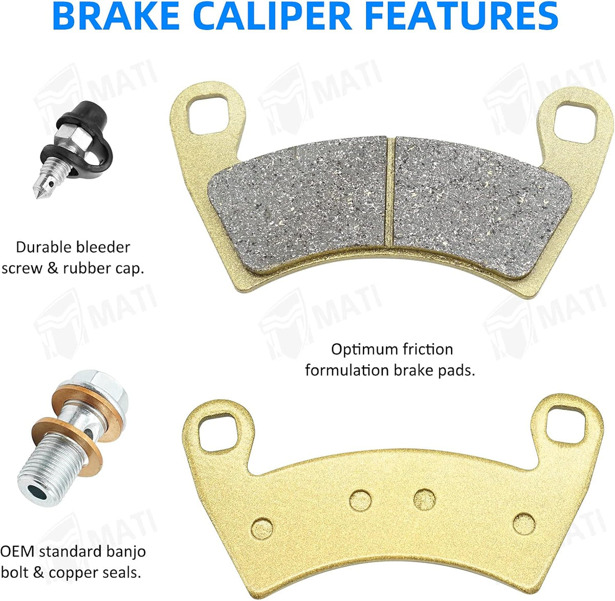 Front Left Right Brake Caliper Set with Pads Pack of 2 I9244