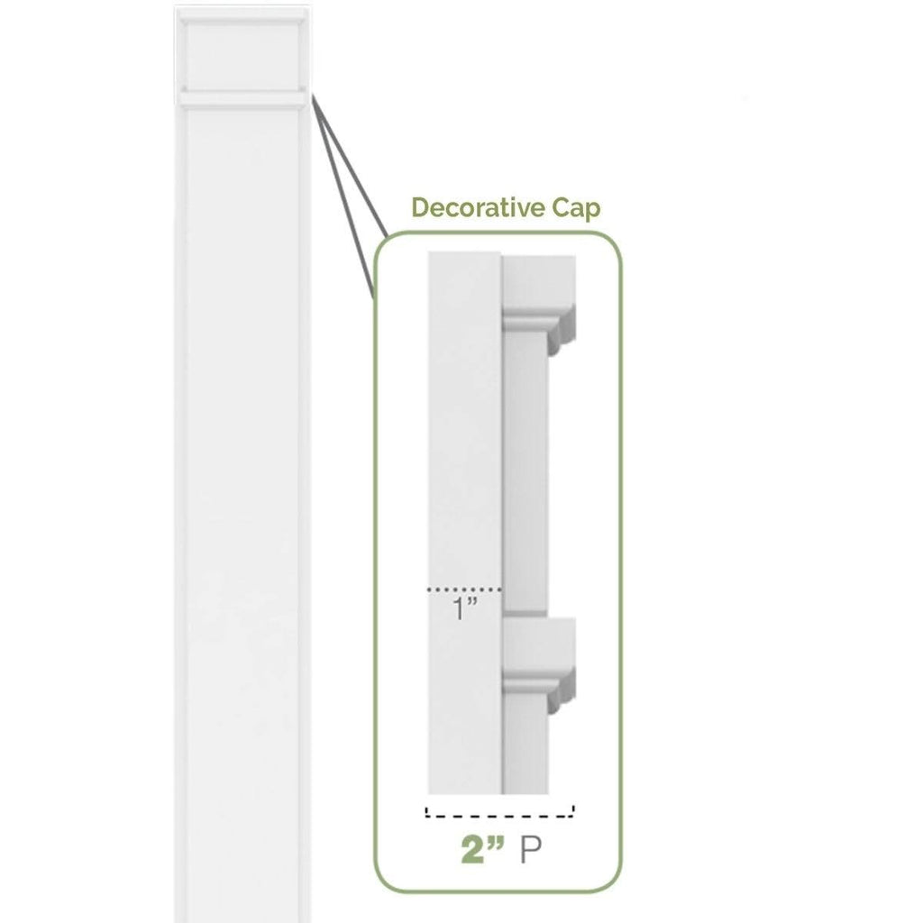 Plain PVC Pilaster with Decorative Capital & Base (Pair) O4843