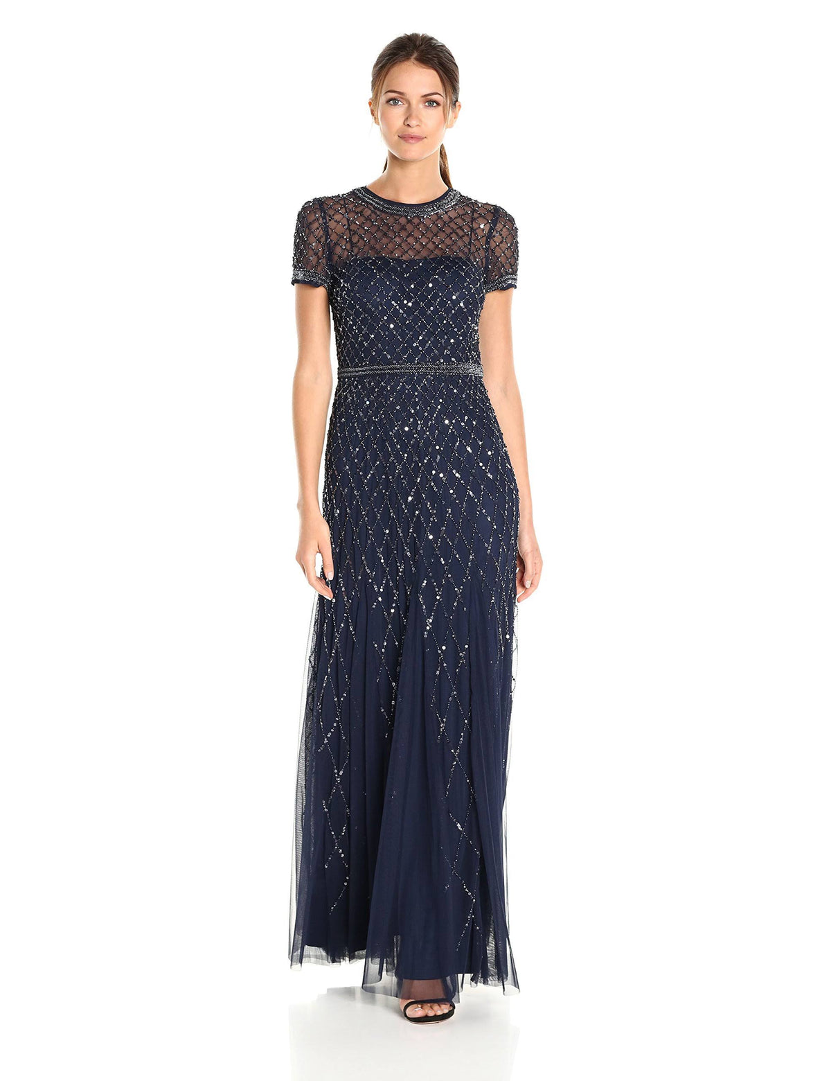 Cap Sleeve Beaded Gown C997