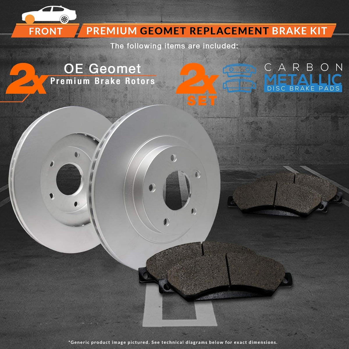 Geomet OE Rotors with Carbon Metallic Pads H1479