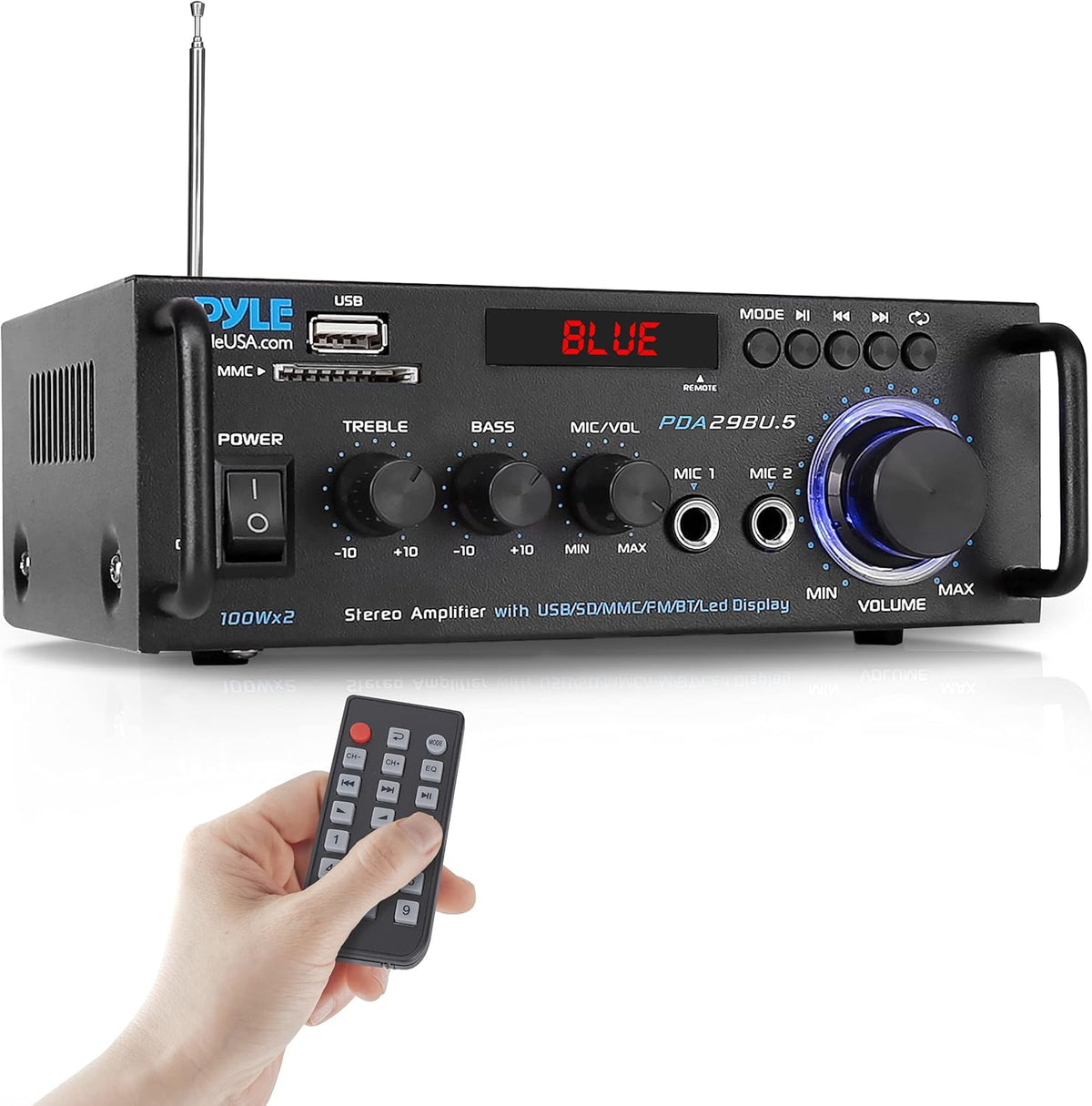 Bluetooth Home Audio Amplifier Receiver Stereo 300W Dual Channel A74795