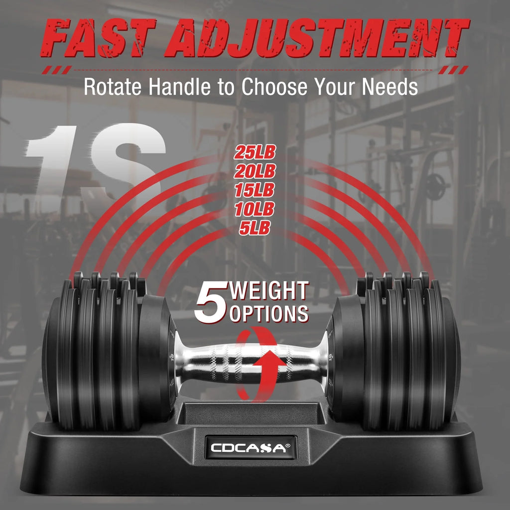 Adjustable Dumbbell Set 25 Lb Black B5268
