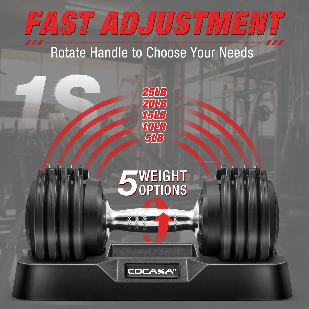 Adjustable Dumbbell Set 25 Lb Black B5268