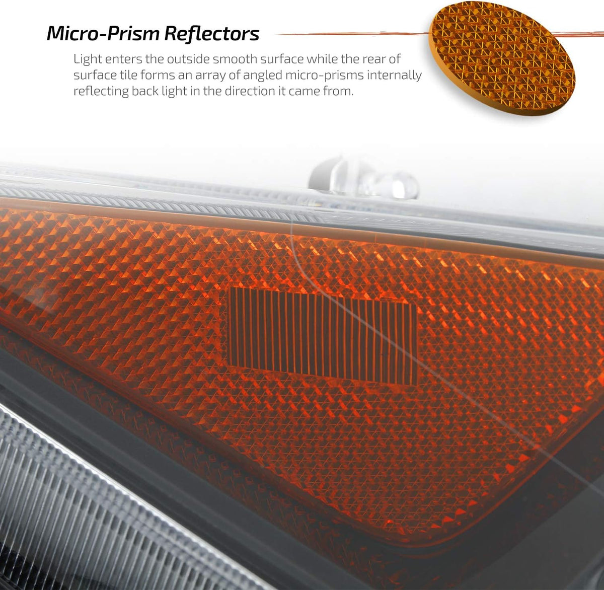Black Bezel LED Headlights Housing Passenger Side Q69860