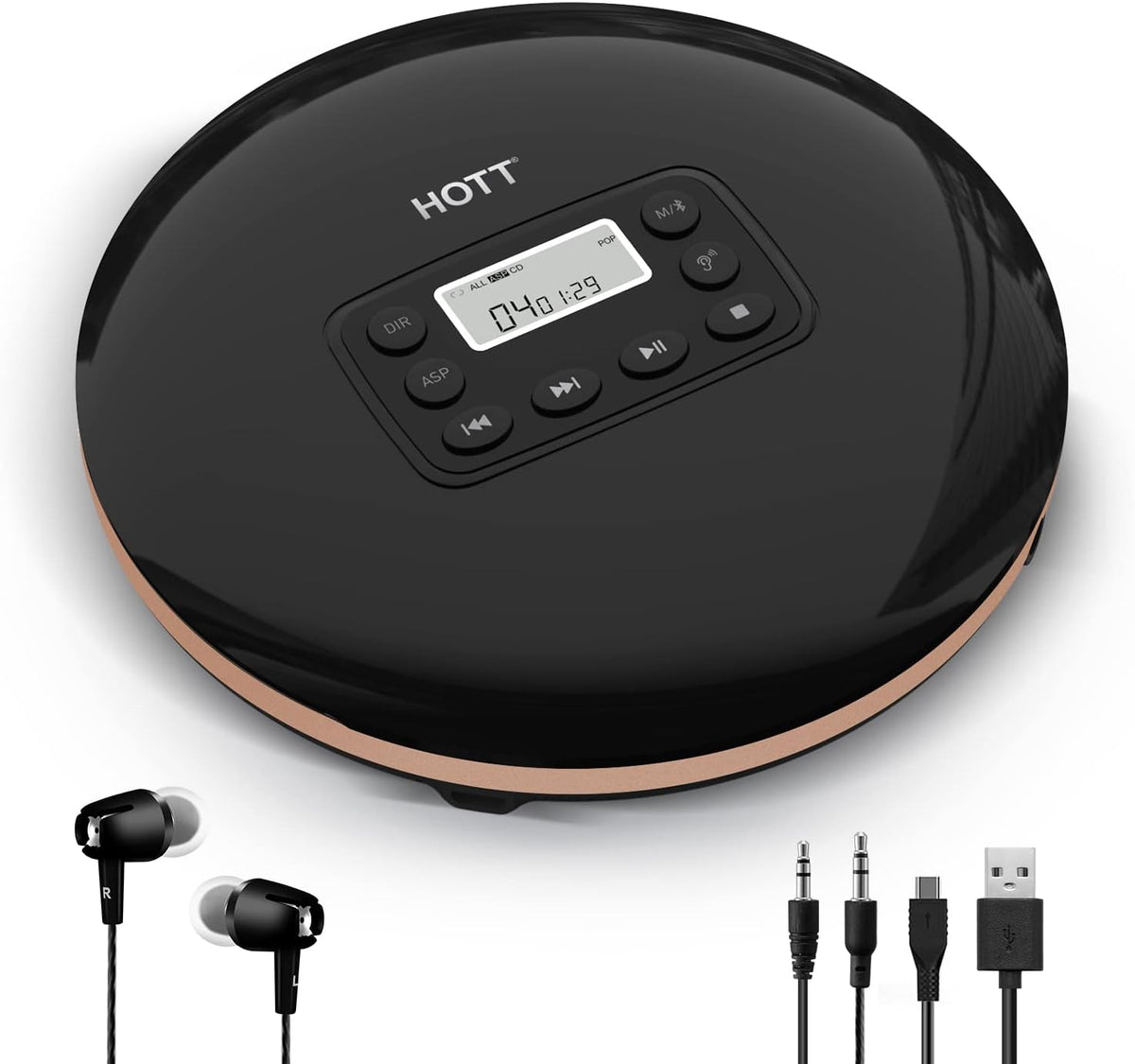 Bluetooth Portable CD Player with Stereo Headphones K348819
