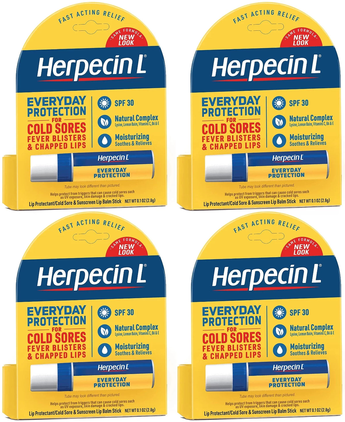 4 Pk Lip Balm Stick SPF 30 .10oz U12529