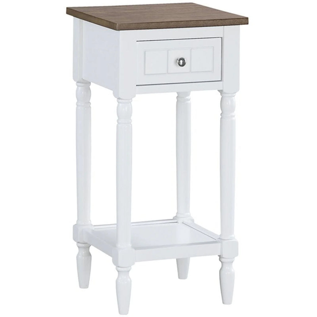 White One-Drawer Wood End Table Set of 2 O453418