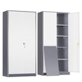 72" H Black Metal Storage Cabinet with 2 Doors and 4 Adjustable Shelves S872