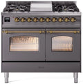 40 Dual Fuel Natural Gas Range Matte Graphite Brass Trim Y93246