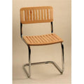 Slat Wood Chair Chrome Frame C5083