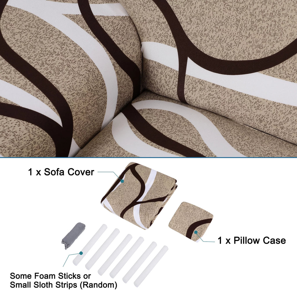 Beige Stretch Sofa Slipcover W949739