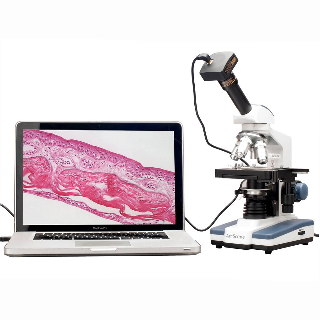 40X-2000X LED Monocular Compound Microscope with 9MP Camera J8552
