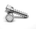 1/4-14 x 1 Sheet Metal Screw Indented Hex Head Type AB Low Carbon Steel Zinc Plated Y239325