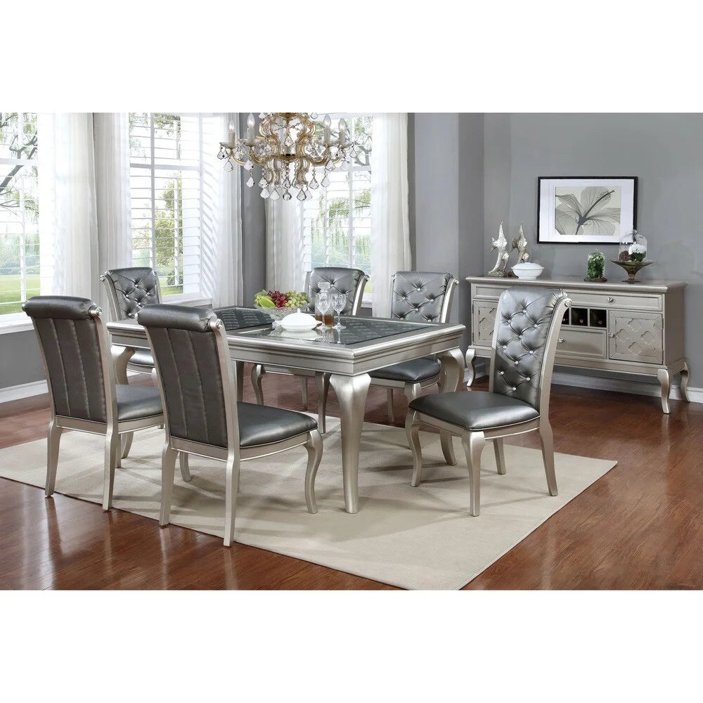 66-inch Glass Top Wood Dining Table R277052