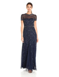 Cap Sleeve Beaded Gown C997