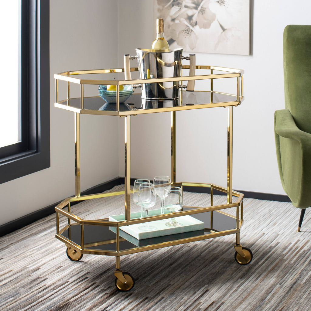 Brass 2 Tier Octagon Bar Cart R26559